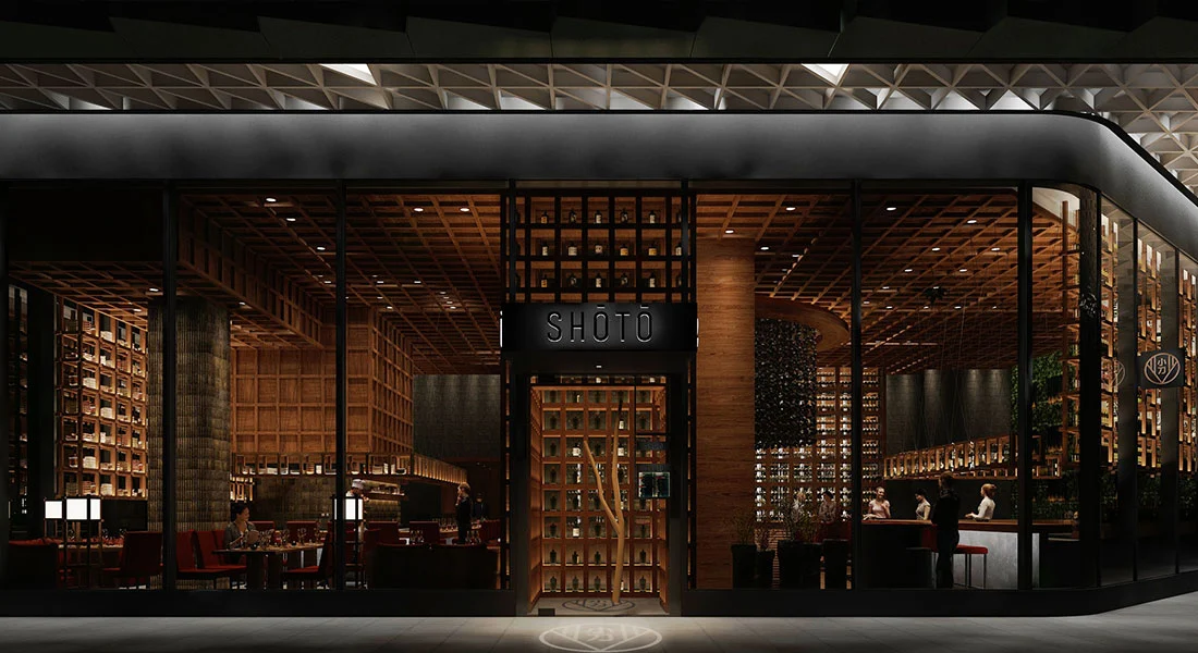 Shoto restaurant interior and entrance